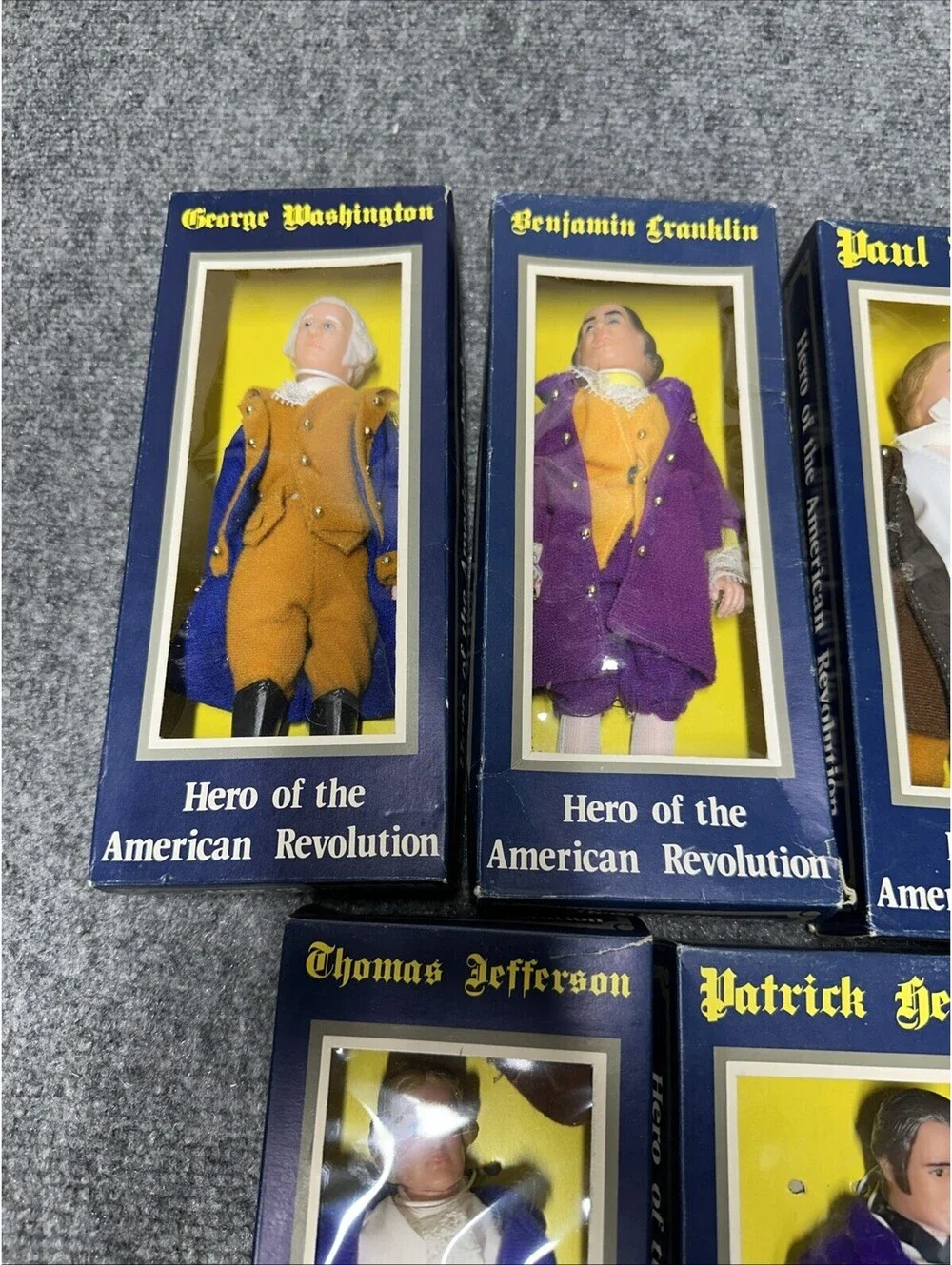 Vintage Hero of the American Revolution Doll Lot Of 5  New Damaged Box!